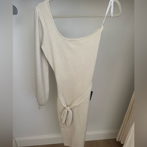 Lulus Dresses & Skirts - Elegant Cream One-Shoulder Dress